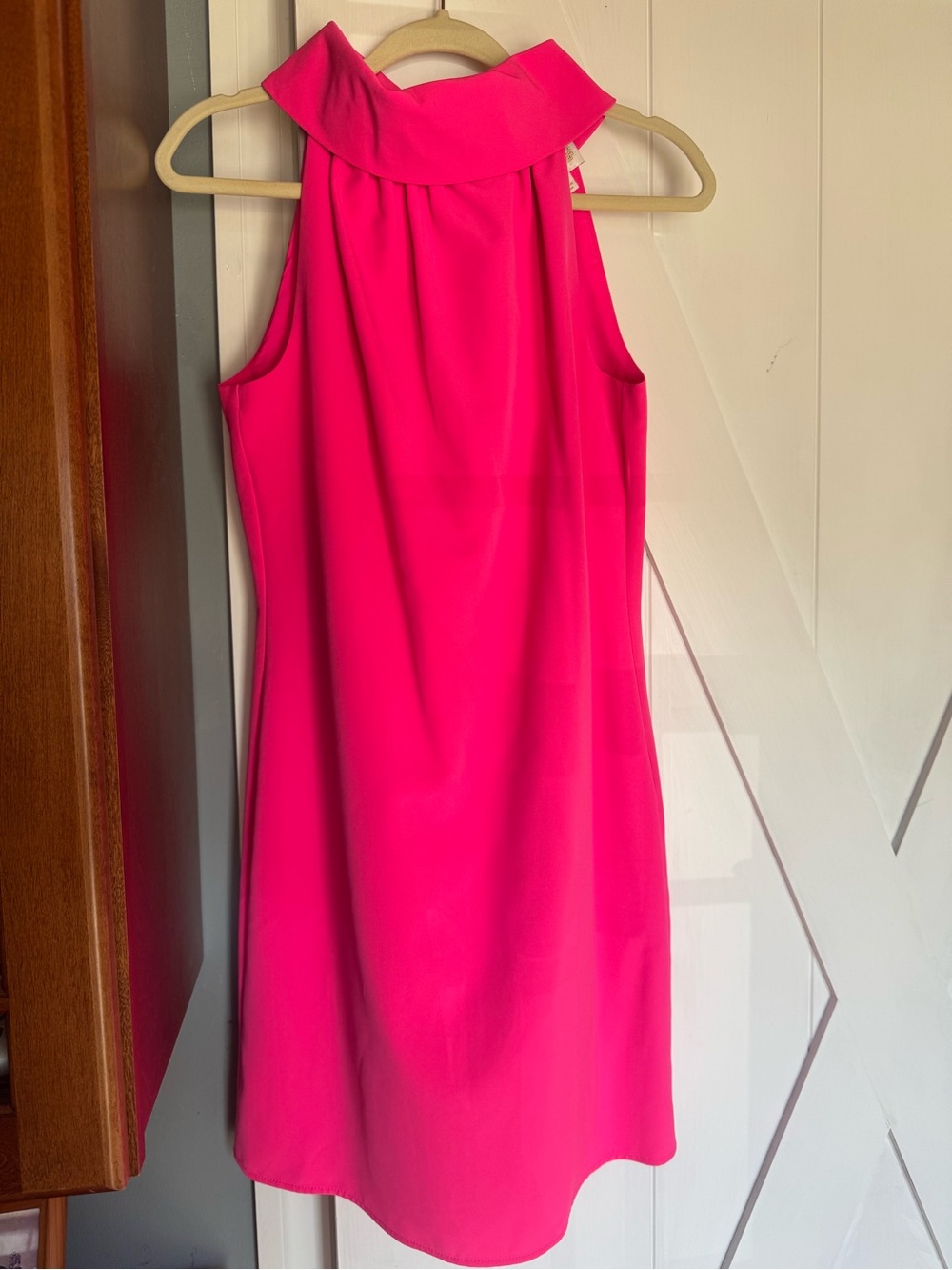 Sail to Sable Hot Pink Mock-Neck Shift Dress